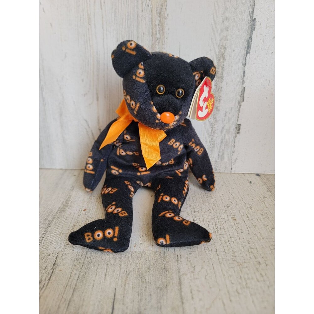 Beanie baby yikes black Halloween bear vintage collectible
